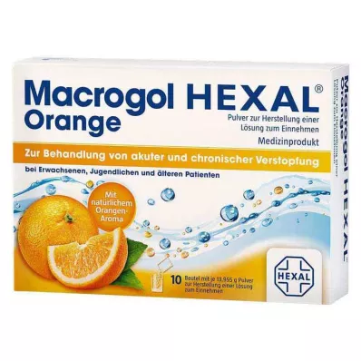 Macrogol HEXAL Orange pulver til oral opløsning pose, 10 stk