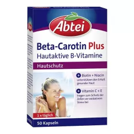 ABTEI Beta-Caroten Plus Hudaktive B-Vitaminer Kapsler, 50 Kapsler