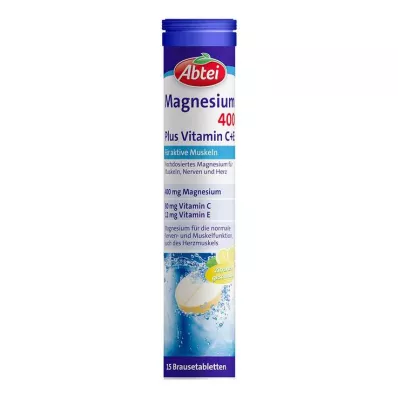 ABTEI Magnesium 400 Plus Vitamin C+E brusetabletter, 15 stk
