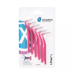 MIRADENT Interdentalbørste I-Prox L 0,4 mm pink, 6 stk