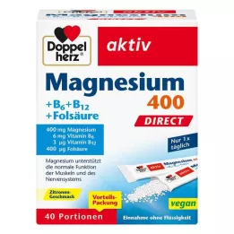 DOPPELHERZ Magnesium+B-vitaminer DIRECT Pellets, 40 stk