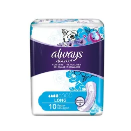 ALWAYS diskret inkontinens enkelt lang, 10 stk