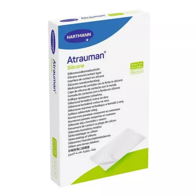 ATRAUMAN Sterile 5x7 cm kompresser af silikone, 10 stk