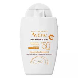 AVENE Mineralsk solvæske SPF 50+ ufarvet, 40 ml