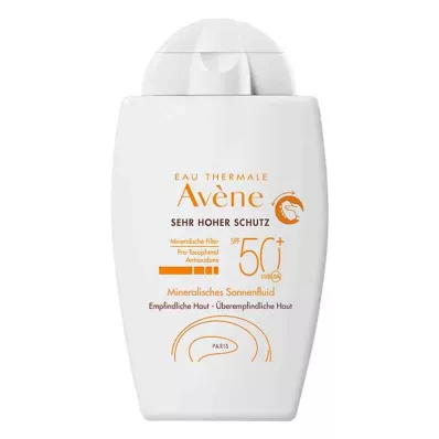 AVENE Mineralsk solvæske SPF 50+ ufarvet, 40 ml