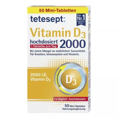 TETESEPT D3-vitamin 2.000 filmovertrukne tabletter, 50 stk