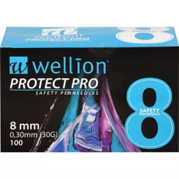 WELLION PROTECT PRO Sikkerhedspen-nåle 30 G 8 mm, 100 stk