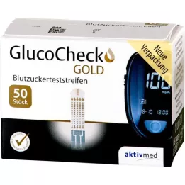 GLUCOCHECK GOLD Blodsukker-teststrimler, 50 stk