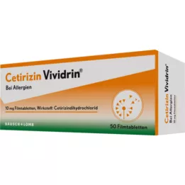 CETIRIZIN Vividrin 10 mg filmovertrukne tabletter, 50 stk