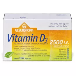 GESUNDFORM Vitamin D3 2.500 I.U. Vega-kapsler, 100 stk
