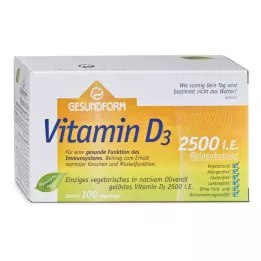GESUNDFORM Vitamin D3 2.500 I.U. Vega-kapsler, 100 stk