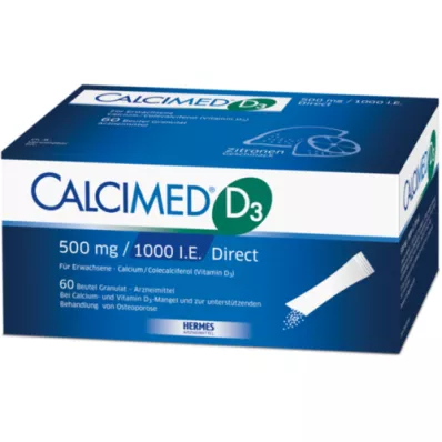 CALCIMED D3 500 mg/1000 I.U. Direkte granulat, 60 stk