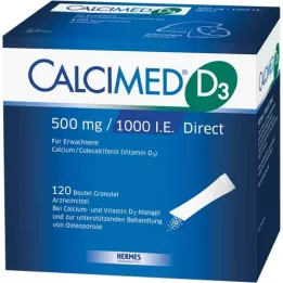 CALCIMED D3 500 mg/1000 I.U. Direkte granulat, 120 stk