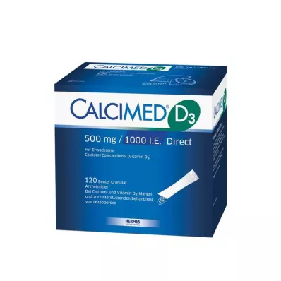 CALCIMED D3 500 mg/1000 I.U. Direkte granulat, 120 stk