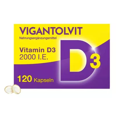 Vigantolvit 2000 IE vitamin D3 bløde kapsler, 120 stk