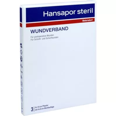 HANSAPOR Steril sårforbinding 8x10 cm, 3 stk