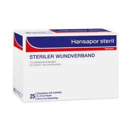 HANSAPOR Steril sårforbinding 8x10 cm, 25 stk