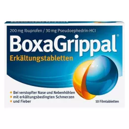 BOXAGRIPPAL Forkølelsestabletter 200 mg/30 mg FTA, 10 stk