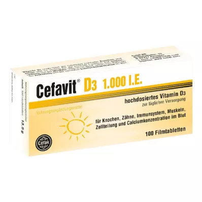 CEFAVIT D3 1.000 I.U. filmovertrukne tabletter, 100 stk