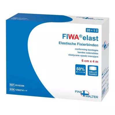 FIXIERBINDE elastik 6 cmx4 m indpakket i cellofan, 1 stk