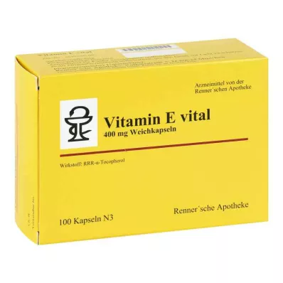 E-vitamin vital 400 mg Renners Pharmacy Softgels (100 tabletter)