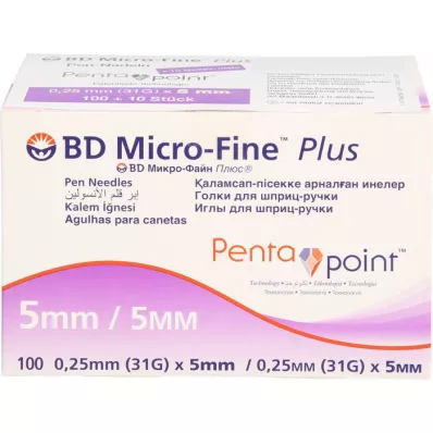 BD MICRO-FINE+ 5 pennenåle 0,25x5 mm 31 G, 100 stk