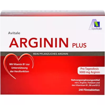ARGININ PLUS Vitamin B1+B6+B12+folinsyre filmovertrukne tabletter, 240 stk