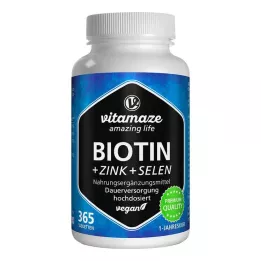 BIOTIN 10 mg højdosis+zink+selenium tabletter, 365 stk