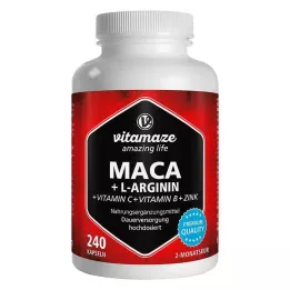 MACA 4:1 højdosis+L-arginin-kapsler, 240 kapsler
