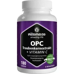OPC TRAUBENKERNEXTRAKT højdosis+vitamin C-kapsler, 180 stk