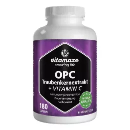 OPC TRAUBENKERNEXTRAKT højdosis+vitamin C-kapsler, 180 stk