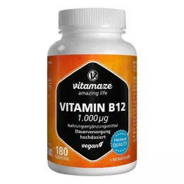 VITAMIN B12 1000 µg veganske højdosistabletter, 180 stk