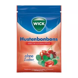 WICK Vildkirsebær &amp; Eukalyptusbolsjer uden sukker Btl, 72 g
