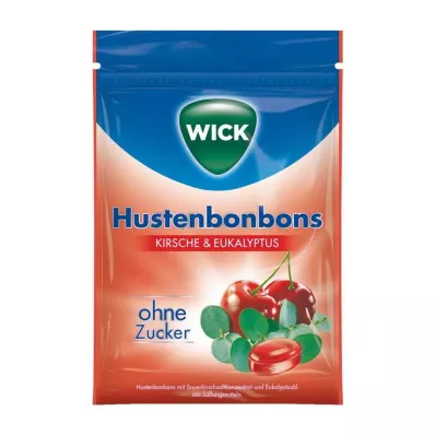 WICK Vildkirsebær &amp; Eukalyptusbolsjer uden sukker Btl, 72 g