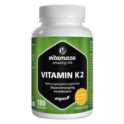 VITAMIN K2 200 μg veganske højdosistabletter, 180 stk