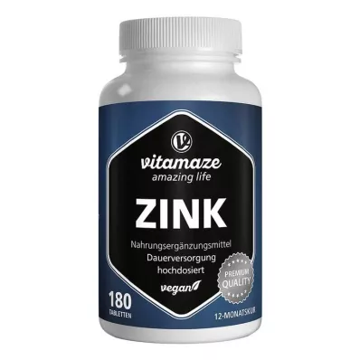 ZINK 25 mg veganske højdosistabletter, 180 stk