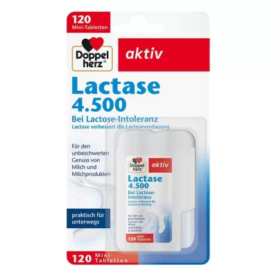 DOPPELHERZ Laktase 4.500 tabletter, 120 kapsler