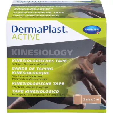 DERMAPLAST Aktiv kinesiologitape 5 cmx5 m beige, 1 stk