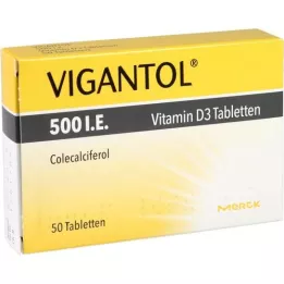 VIGANTOL 500 I.U. D3-vitamin-tabletter, 50 kapsler