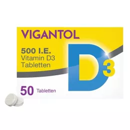 VIGANTOL 500 I.U. D3-vitamin-tabletter, 50 kapsler