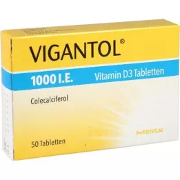 VIGANTOL 1.000 I.U. vitamin D3-tabletter, 50 stk