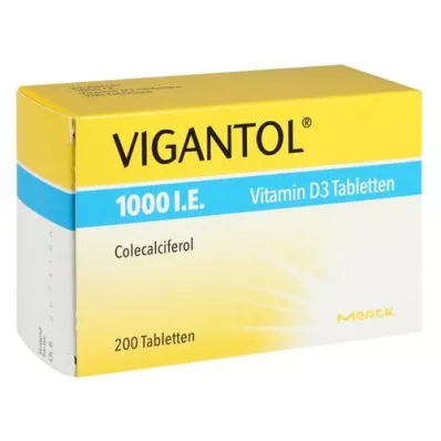 VIGANTOL 1.000 I.U. D3-vitamin-tabletter, 200 kapsler