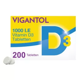 VIGANTOL 1.000 I.U. D3-vitamin-tabletter, 200 kapsler
