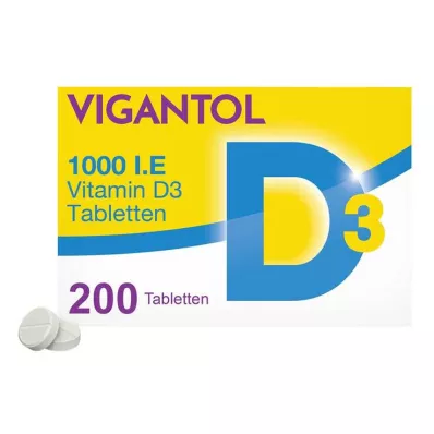 VIGANTOL 1.000 I.U. D3-vitamin-tabletter, 200 kapsler
