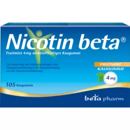 NICOTIN beta Fruitmint 4 mg tyggegummi indeholdende aktiv ingrediens, 105 stk