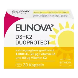 EUNOVA DuoProtect D3+K2 1000 I.U./80 μg kapsler, 30 stk