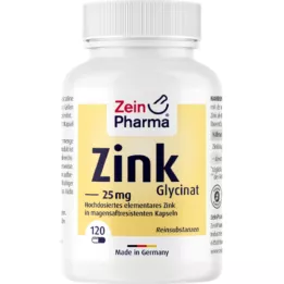 ZINK CHELAT 25 mg i gastro-resistente veg. kapsler, 120 stk