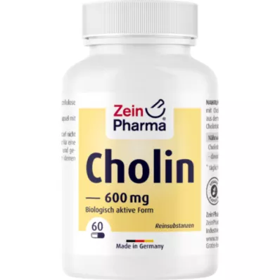 CHOLIN 600 mg ren fra bitartrat veg. kapsler, 60 stk