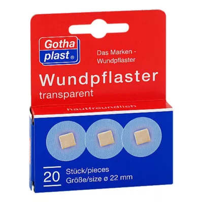 GOTHAPLAST Sårplaster 2,2 cm transparent, 20 stk