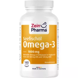 OMEGA-3 1000 mg havfiskeolie softgel kapsler høj dosis, 140 stk